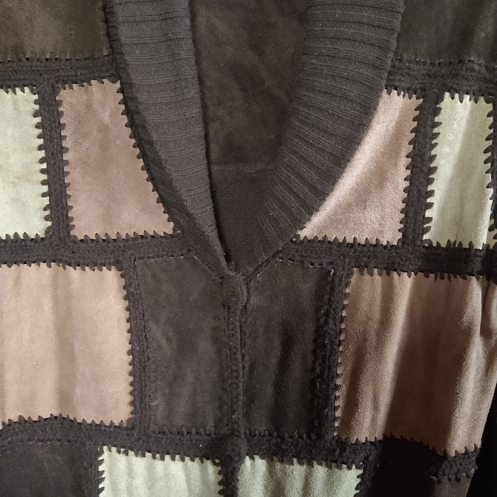 Vintage Suede Patchwork Jacket Size M - image 6